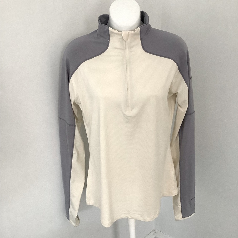 Columbia Gray/Cream Omni-Wick Quarter-Zip Sz. M